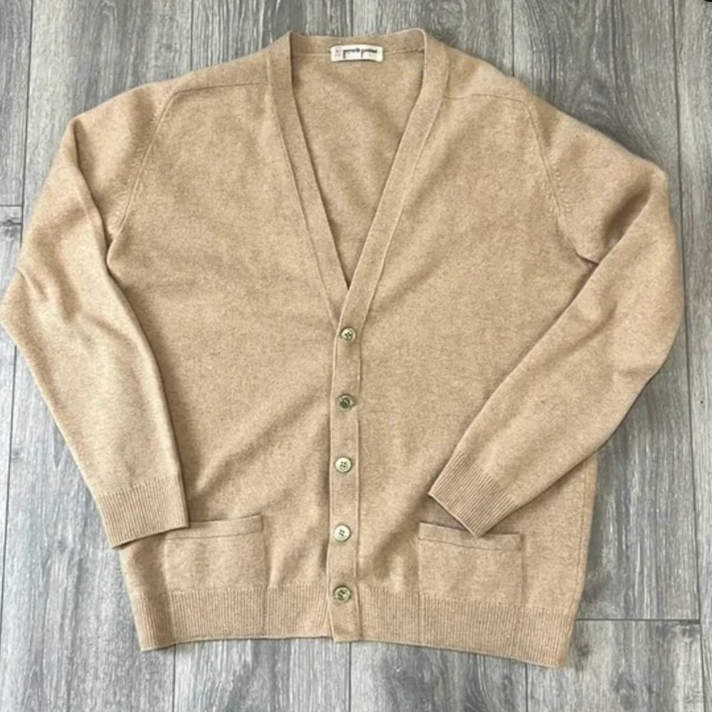 Pringle of Scotland // Reynolds Penland 100% cashmere cardigan  tan beige 44